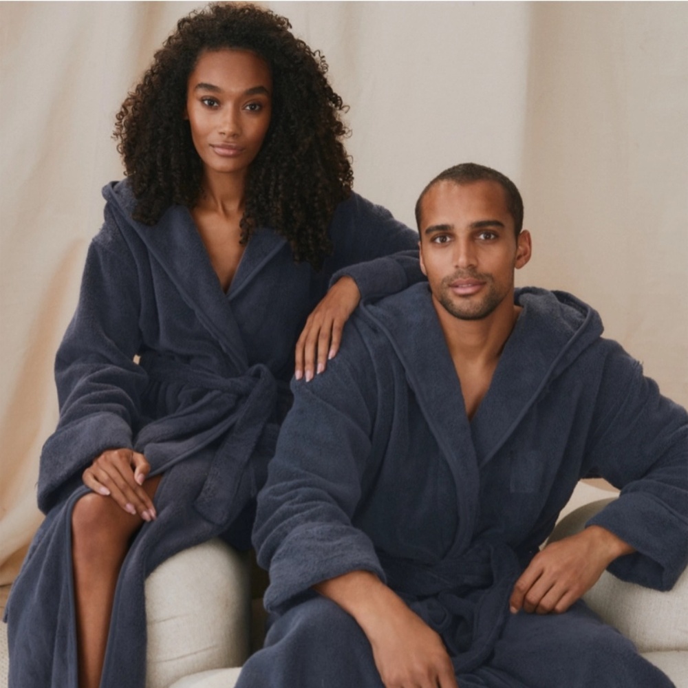 Unisex Hooded Hydrocotton Robe - Size S (Navy)